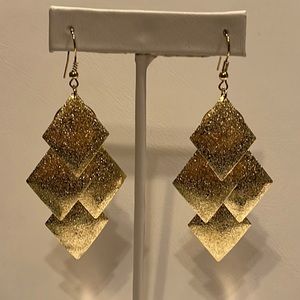 Golden Diamonds Dangle Earrings